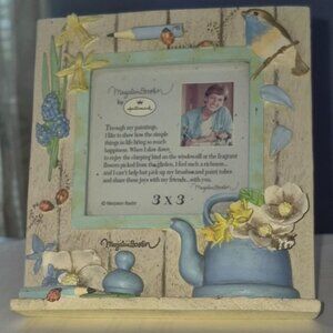 Hallmark Blue Kettle Garden Bird Spring 3x3 Photo Picture Frame Marjolein Bastin